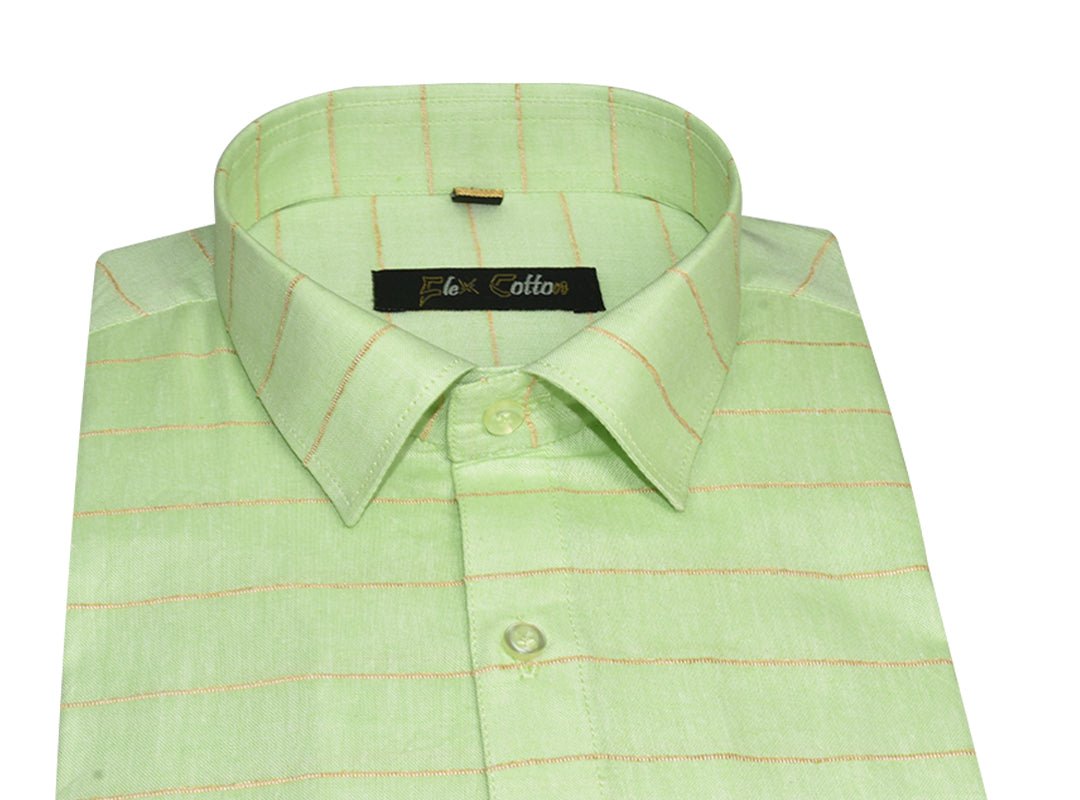 Light Green Color 3D Lining Cotton Shirts For Men&