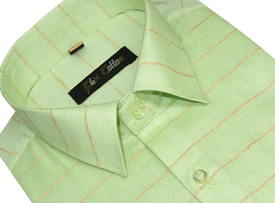 Light Green Color 3D Lining Cotton Shirts For Men's - Punekar Cotton