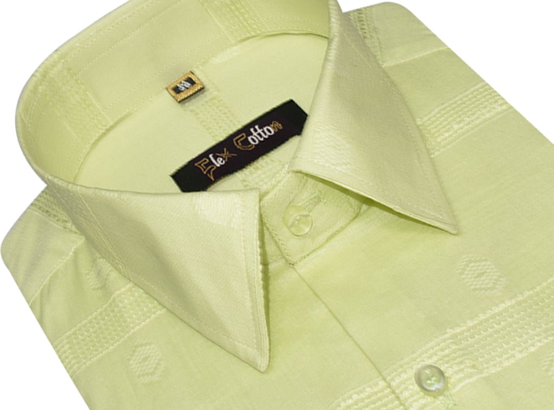 Light Green Color Cotton Embroidery Butta Patta Shirts For Men’s - Punekar Cotton