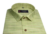 Light Green Color Handmade Shirt For Men's - Punekar Cotton