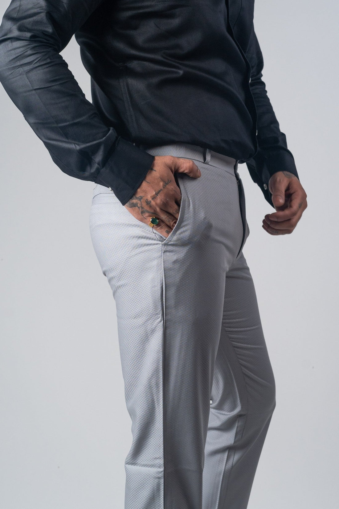 Light Grey Color Formal Cotton Pant for Men - Punekar Cotton