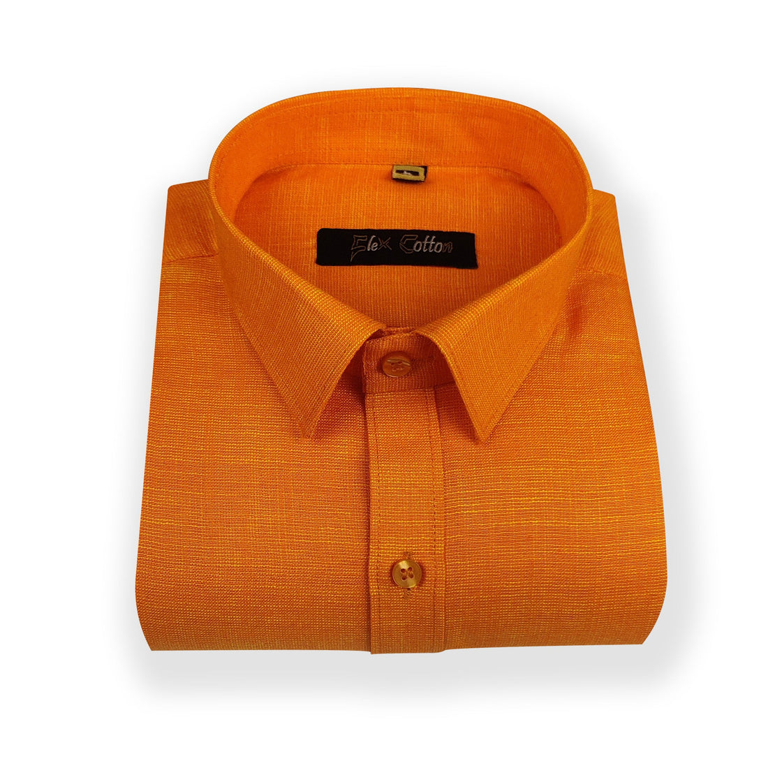 Light Orange Color Dual Tone Matty Cotton Shirt For Men&