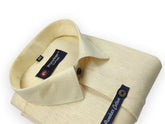 Light Yellow Color Linenza Linen Formal Shirts For Men - Punekar Cotton