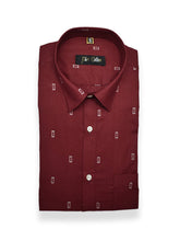 Maroon Color Cotton Butta Shirts For Men's - Punekar Cotton