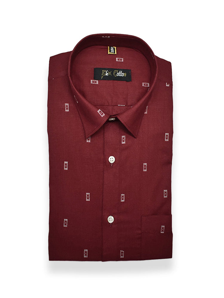 Maroon Color Cotton Butta Shirts For Men's - Punekar Cotton