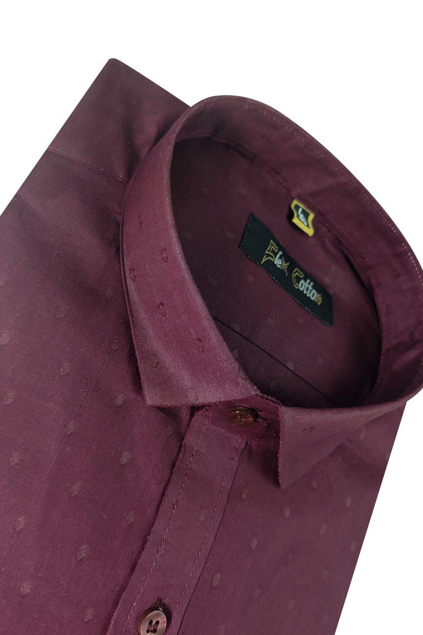 Maroon Color Paper Cotton Ready starch Shirt For Men - Punekar Cotton