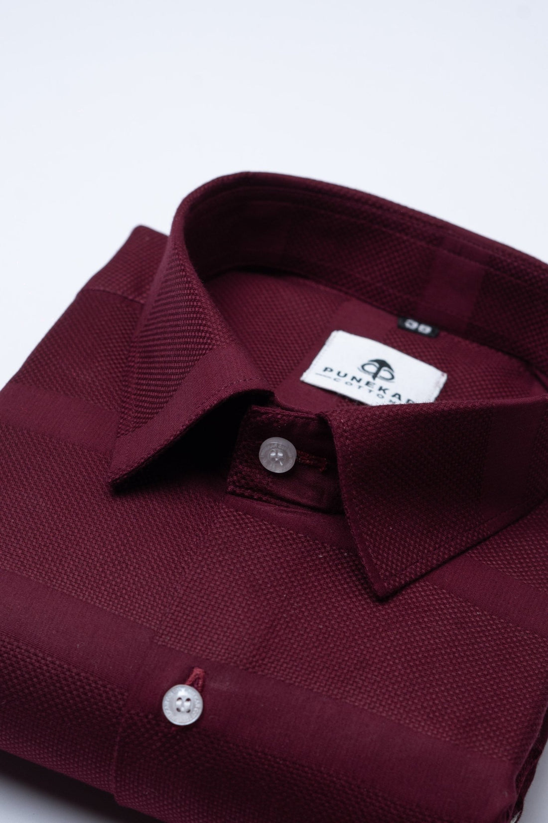 Maroon Color Pure Cotton Wide Stripe Shirt For Men - Punekar Cotton