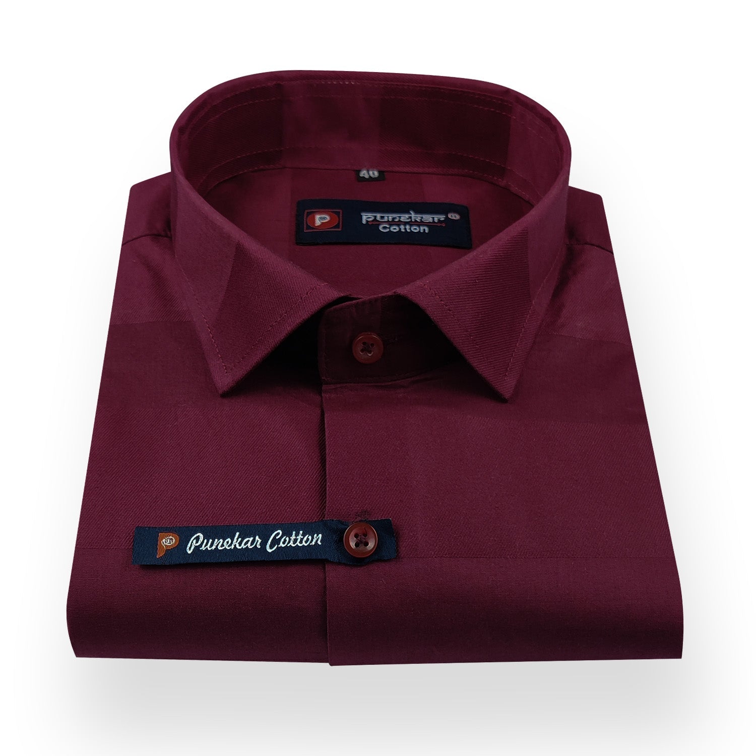 Maroon Color Pure Cotton Wide Stripes Shirt For Men - Punekar Cotton