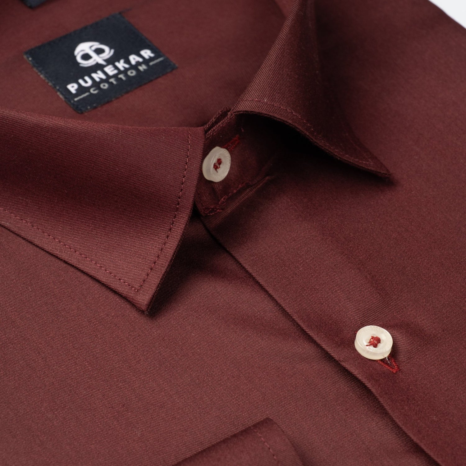 Maroon Soft Satin Cotton Shirt For Men - Punekar Cotton