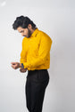 Mustard yellow Color vertical Cotton stripe Shirt For Men - Punekar Cotton