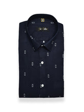 Navy Blue Color Cotton Butta Shirts For Men's - Punekar Cotton