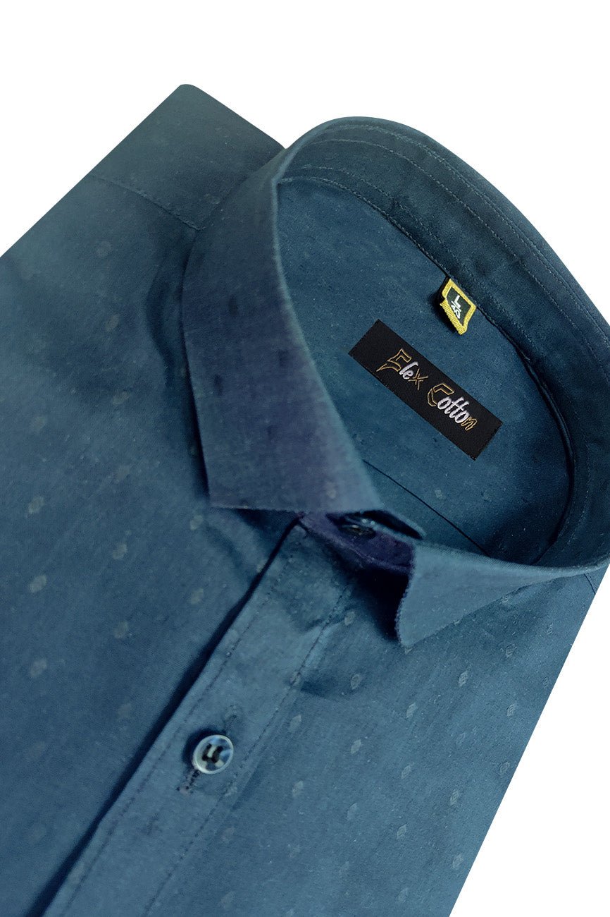 Navy Blue Color Paper Cotton Ready starch Shirt For Men - Punekar Cotton