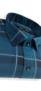 Navy Blue Color Pure Cotton Casual Checked Shirt For Men - Punekar Cotton