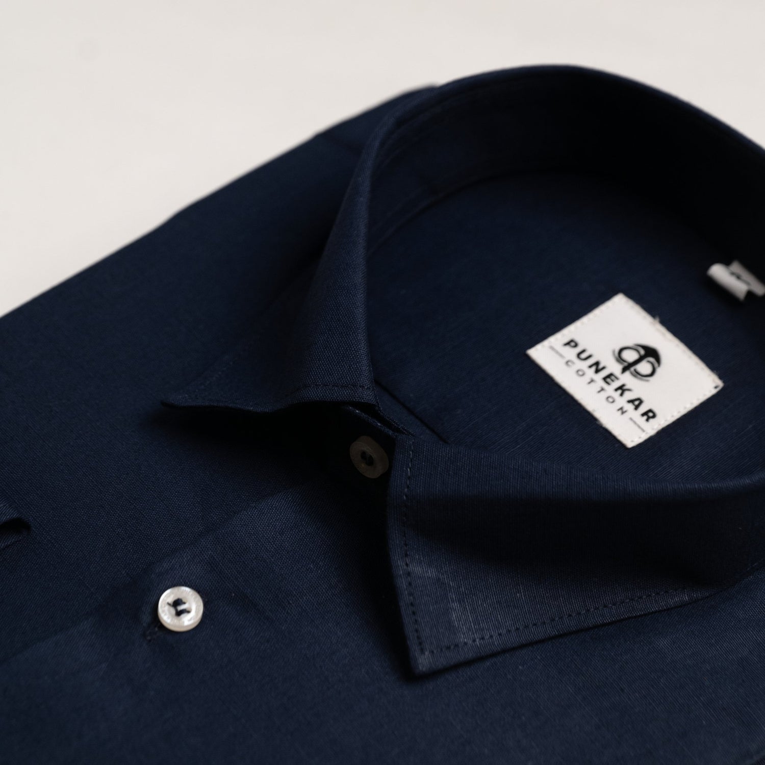 Navy Blue Color Solid Pure Cotton For Men - Punekar Cotton