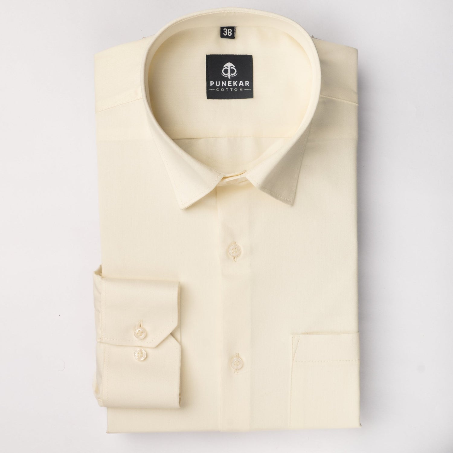 Off White Color Cotton Satin Shirt For Men - Punekar Cotton
