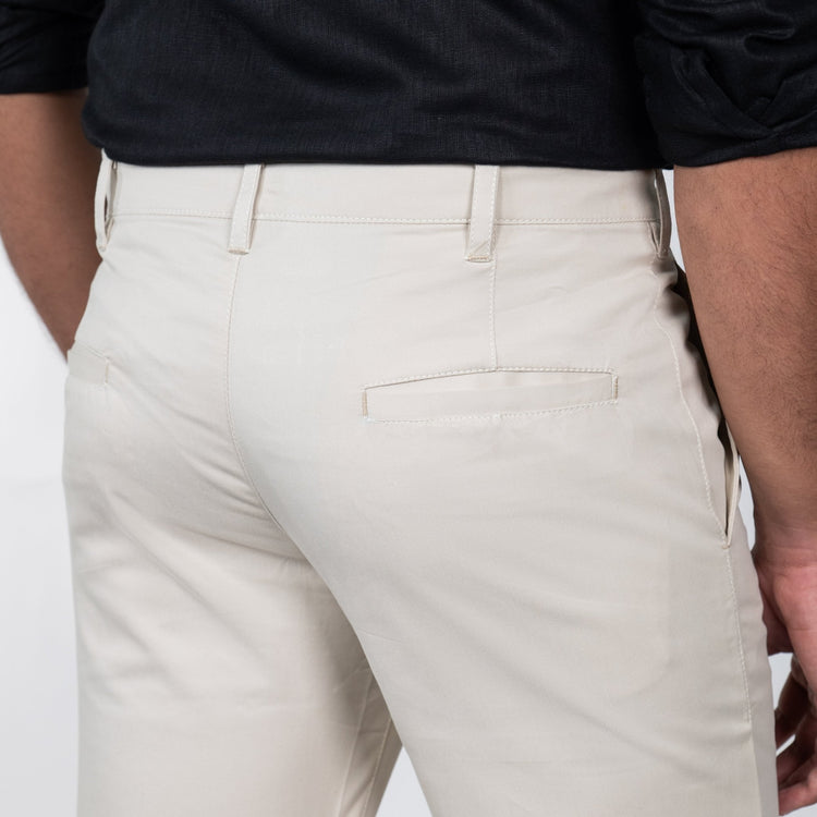 Off White Color Cotton Trouser Pants for Men - Punekar Cotton