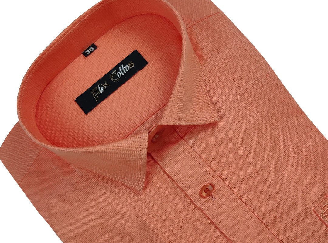 Orange Color Casa Linen Shirt For Men&