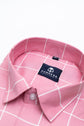 Pink Color Big Checks Cotton Shirts For Men - Punekar Cotton