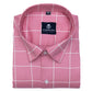 Pink Color Big Checks Cotton Shirts For Men - Punekar Cotton