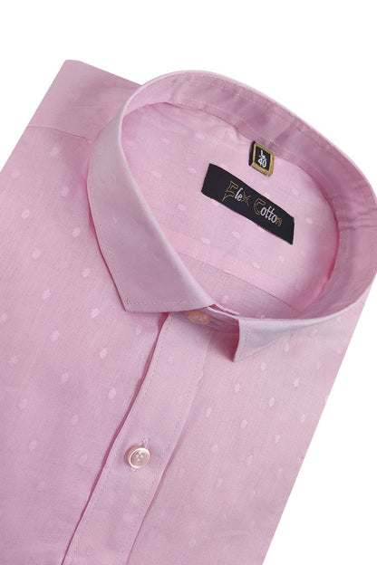 Pink Color Paper Cotton Ready starch Shirt For Men - Punekar Cotton