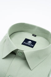 Pista Green Color Twitter Lining Blende Cotton Shirts For Men - Punekar Cotton