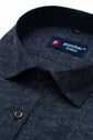Punekar Cotton Black Color Men's Plain Cotton Formal Handmade Shirt for Men's. - Punekar Cotton