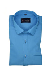 Punekar Cotton Blue Color Rich Cotton Formal Shirt For Men's - Punekar Cotton