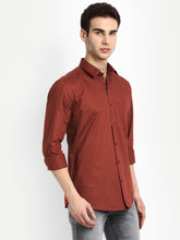 Punekar Cotton Copper Color 100% Mercerised Cotton Diagonally Woven Formal Shirt for Men's. - Punekar Cotton