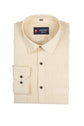 Punekar Cotton Cream Color Linning Criss Cross Woven Cotton Shirt for Men's. - Punekar Cotton