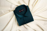 Punekar Cotton Forest Green Color 100% Mercerised Cotton Diagonally Woven Formal Shirt for Men's. - Punekar Cotton