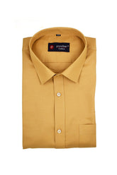 Punekar Cotton Gold Color Rich Cotton Formal Shirt For Men's - Punekar Cotton
