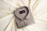 Punekar Cotton Gray Color 100% Mercerised Cotton Diagonally Woven Formal Shirt for Men's. - Punekar Cotton