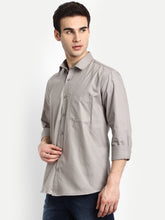 Punekar Cotton Gray Color 100% Mercerised Cotton Diagonally Woven Formal Shirt for Men's. - Punekar Cotton