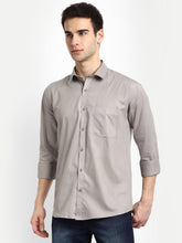 Punekar Cotton Gray Color 100% Mercerised Cotton Diagonally Woven Formal Shirt for Men's. - Punekar Cotton