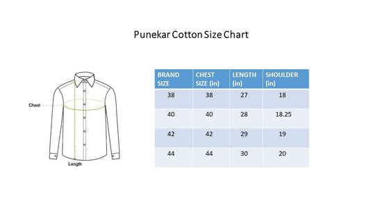 Punekar Cotton Half White Color Printed Pure Cotton Handmade Formal Shirt for Men's. - Punekar Cotton