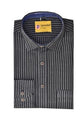 Punekar Cotton Handmade Black Color Full Sleeves Lining Formal Shirt for Men's. - Punekar Cotton