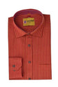 Punekar Cotton Handmade Red Color Full Sleeves Lining Formal Shirt for Men's. - Punekar Cotton