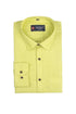 Punekar Cotton Light Yellow Color Linning Criss Cross Woven Cotton Shirt for Men&