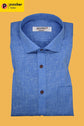 Punekar Cotton Men's Formal Handmade Blue Color Shirt for Men's. - Punekar Cotton