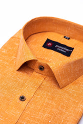 Punekar Cotton Men's Formal Handmade Golden Color Shirt for Men's. - Punekar Cotton