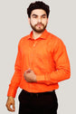 Punekar Cotton Men's Formal Handmade Orange Color Shirt for Men's. - Punekar Cotton