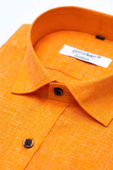Punekar Cotton Men's Formal Handmade Orange Color Shirt for Men's. - Punekar Cotton