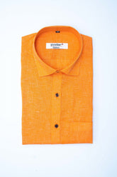 Punekar Cotton Men's Formal Handmade Orange Color Shirt for Men's. - Punekar Cotton