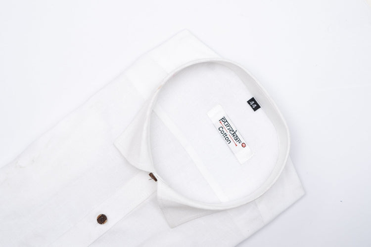 Punekar Cotton Men's Formal Handmade White Color Full & Half Sleeves Shirt for Men's. - Punekar Cotton