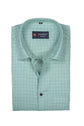 Punekar Cotton Mint Color Check Criss Cross Woven Cotton Shirt for Men's. - Punekar Cotton