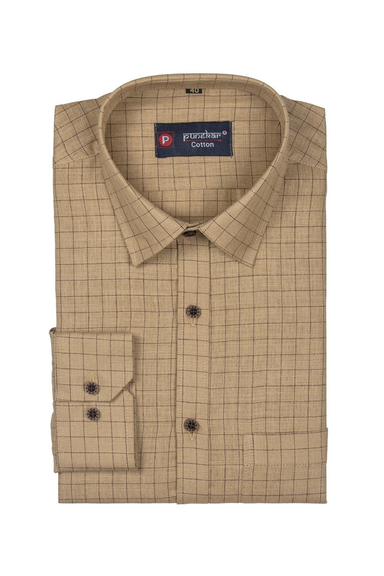 Punekar Cotton Multi Color Check Criss Cross Woven Cotton Shirt for Men's. - Punekar Cotton