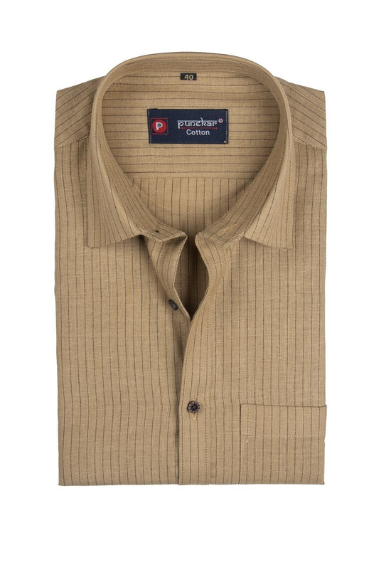 Punekar Cotton Multi Color Linning Criss Cross Woven Cotton Shirt for Men's. - Punekar Cotton