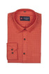 Punekar Cotton Orange Color Check Criss Cross Woven Cotton Shirt for Men&