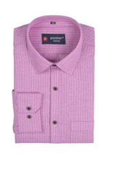 Punekar Cotton Pink Color Linning Criss Cross Woven Cotton Shirt for Men's. - Punekar Cotton