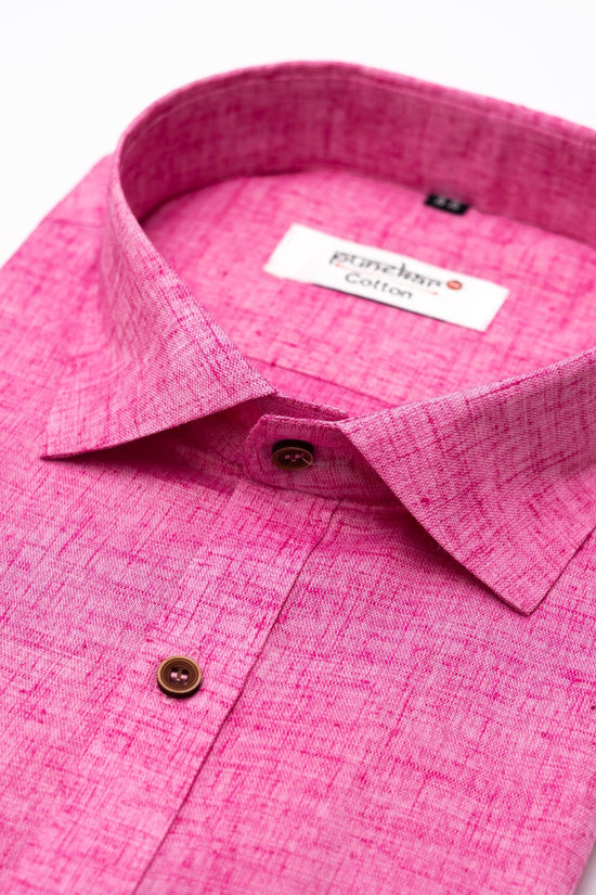 Punekar Cotton Pink Color Pure Cotton Handmade Formal Shirt for Men's. - Punekar Cotton